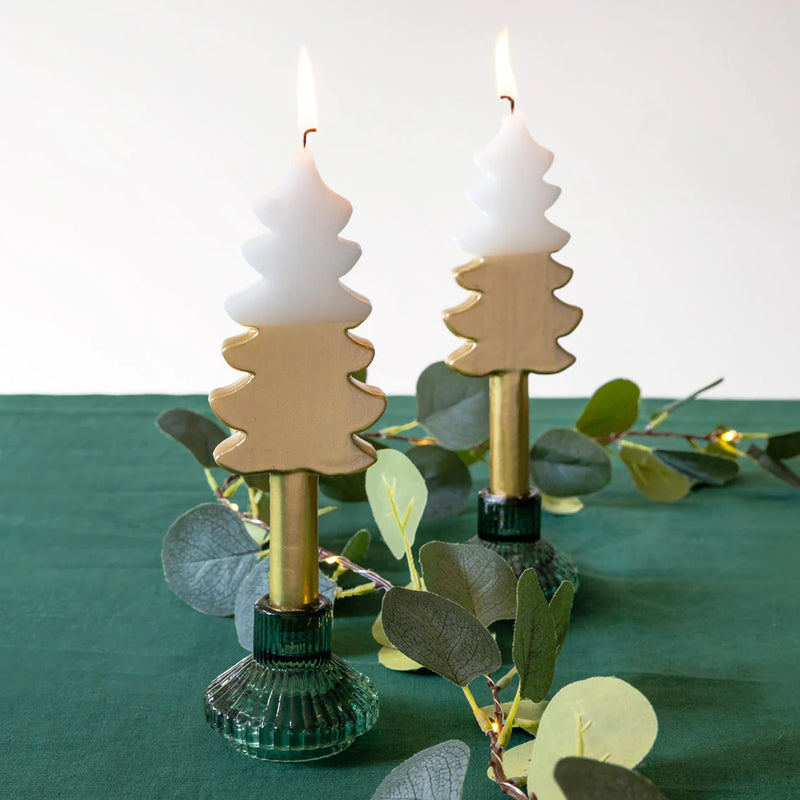 Talking Tables Tree Shaped Dinner Candles White and Gold CSHOP-CNDL-TREE-GLD lifestyle