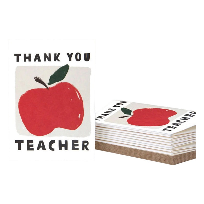 Thank You Teacher Red Apple 10 Notecards PQE279