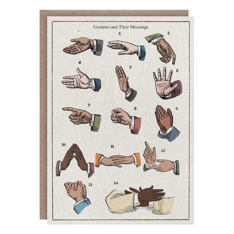 The Pattern Book Gestures and Their Meanings Greetings Card PB2503 front