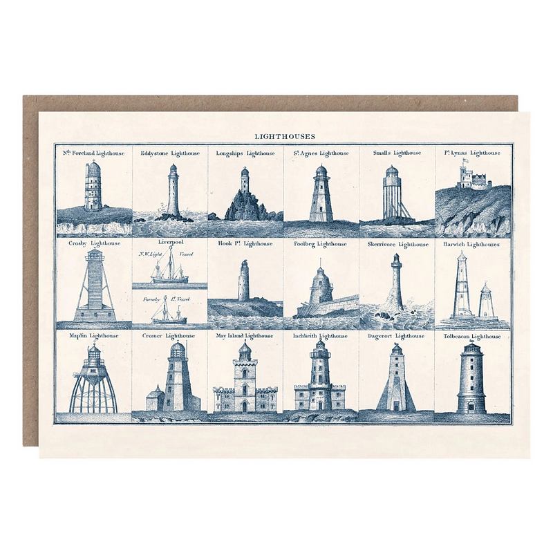 The Pattern Book Greetings Card Lighthouses PB2512 front