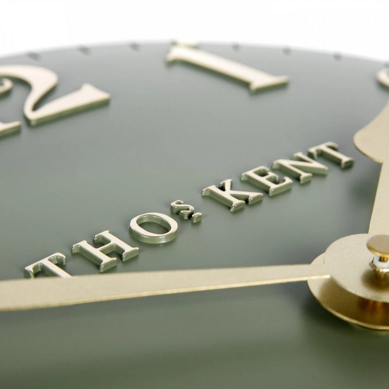 Thomas Kent Arabic Wall Clock Lichen Green 12" detail