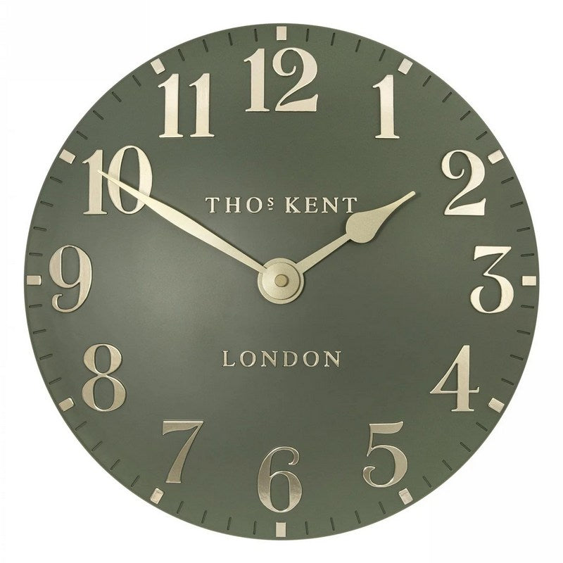Thomas Kent Arabic Wall Clock Lichen Green 12" main