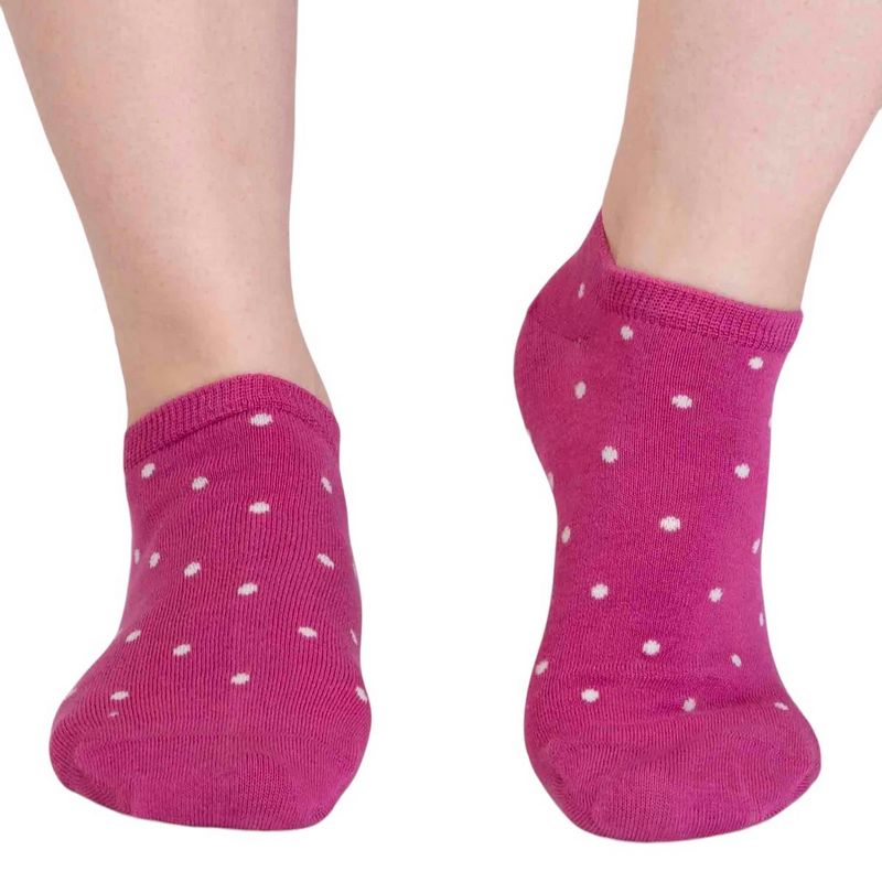 Thought Clothing Dottie Bamboo Trainer Socks Raspberry Pink SPW839 front