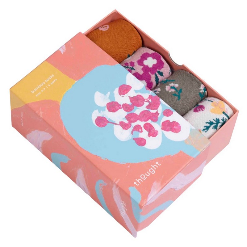 Thought Clothing Fabiana Bamboo Floral Ladies Sock Box SBW6898 box