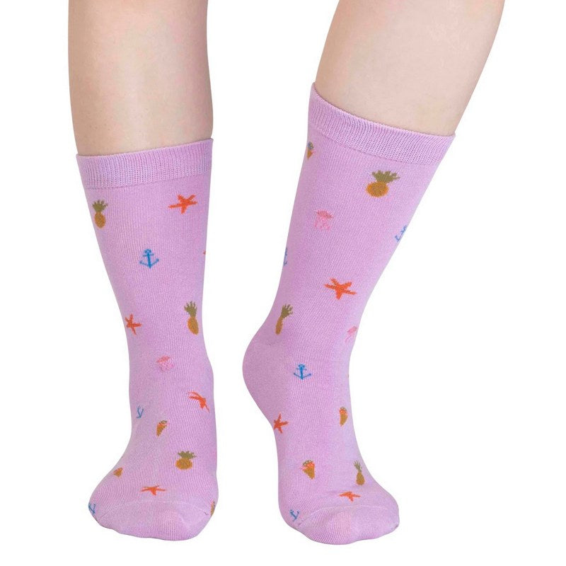 Thought Clothing Willa Seaside Bamboo Ladies Socks Dusk Lilac SPW857 front