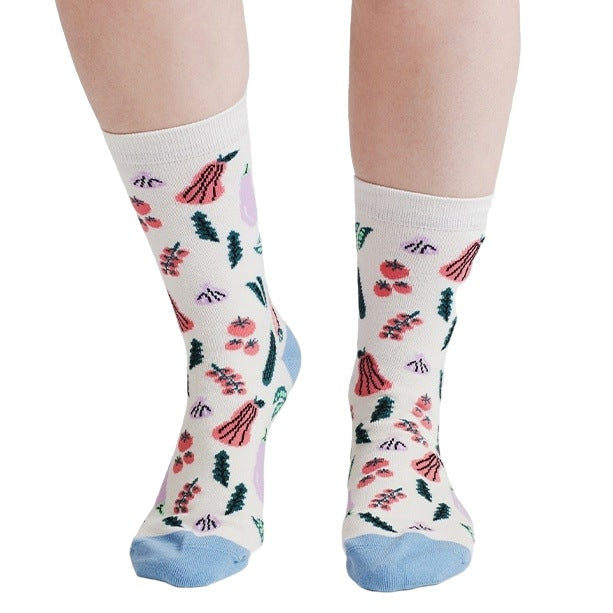 Thought Fashion Clothing Celia Country Garden Bamboo Socks Stone White SSW036 front