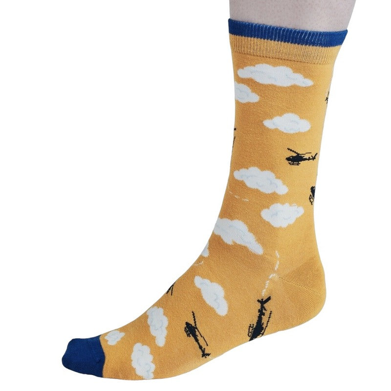 Thought Fashion Clothing Pele Sky Organic Cotton Socks Cumin Yellow SPM974 main