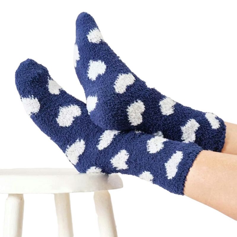 Thought Fashion Heart Fluffy Socks Midnight Blue 4-7 TA668 lifestyle