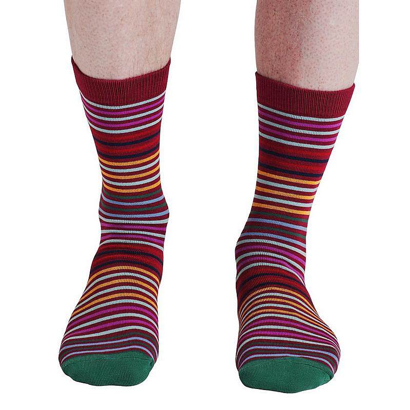 Thought Haiden Striped Bamboo Socks Elderberry Purple 7-11 SPM893 front