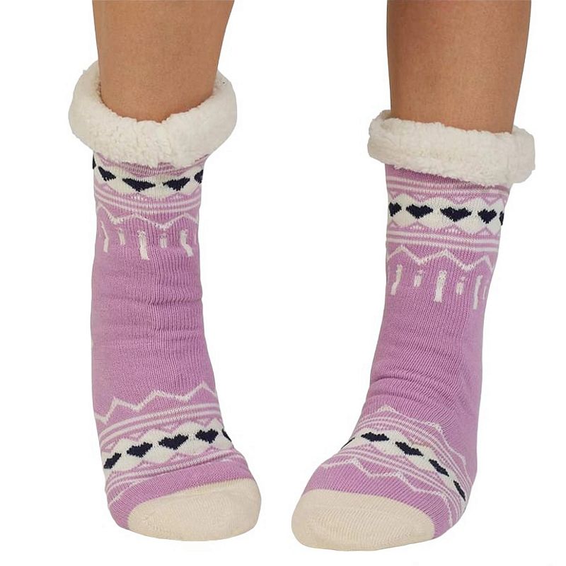 Thought Ilah Fair Isle Cabin Socks Dusk Lilac 4-7 SPW903 front