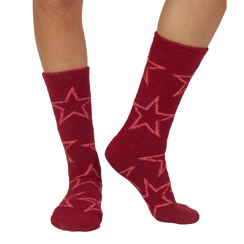 Thought Marjorie Fluffy Bed Socks Elderberry Red 4-7 SPW922-ELDERBERRY-RED front