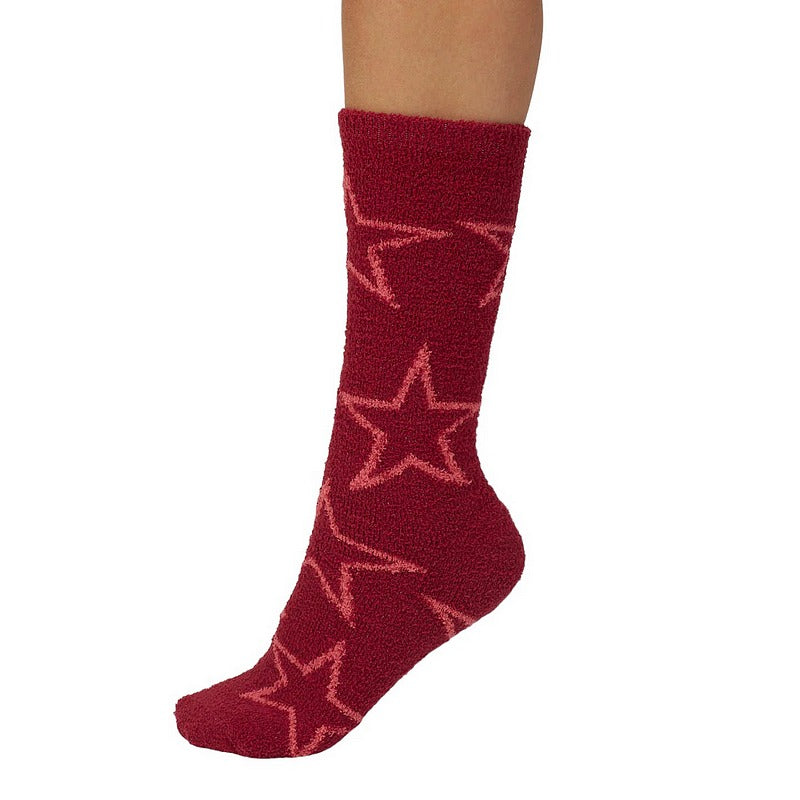 Thought Marjorie Fluffy Bed Socks Elderberry Red 4-7 SPW922-ELDERBERRY-RED side