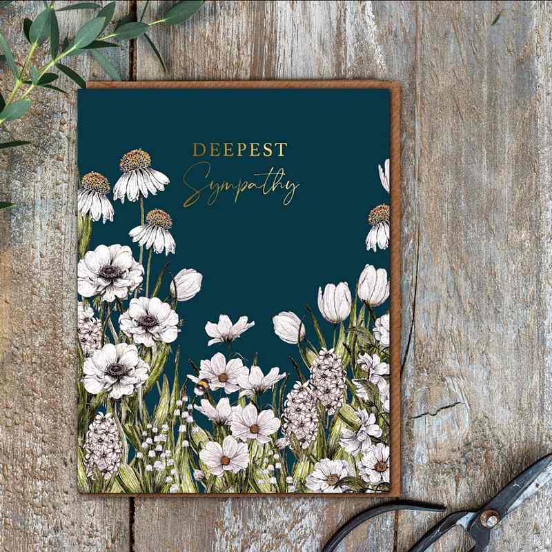 Toasted Crumpet Deepest Sympathy Wildflower Meadows Card RW09 lifestyle
