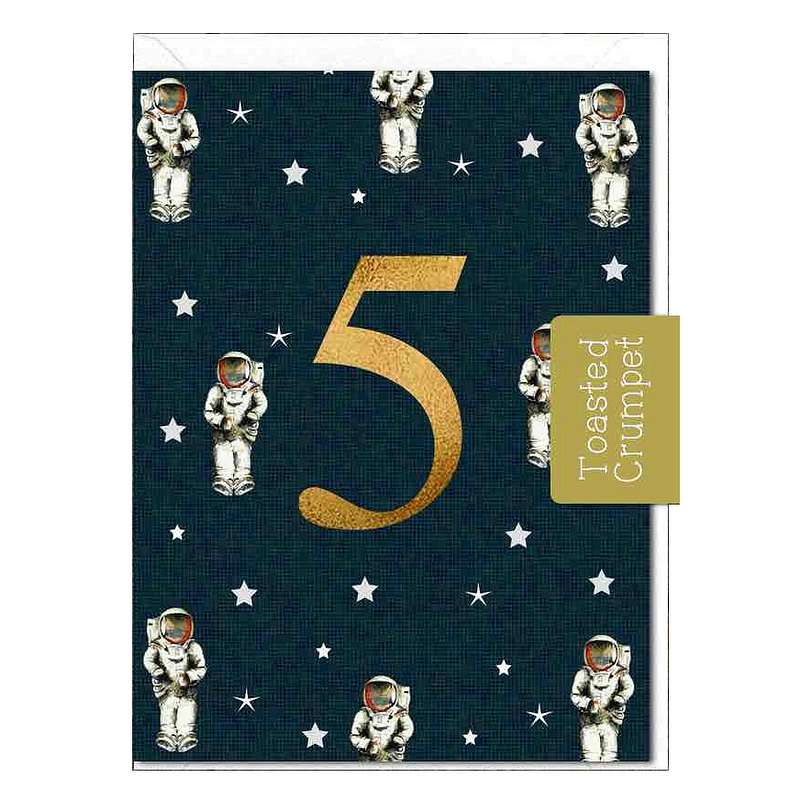 5th Birthday Spaceman Mini Card