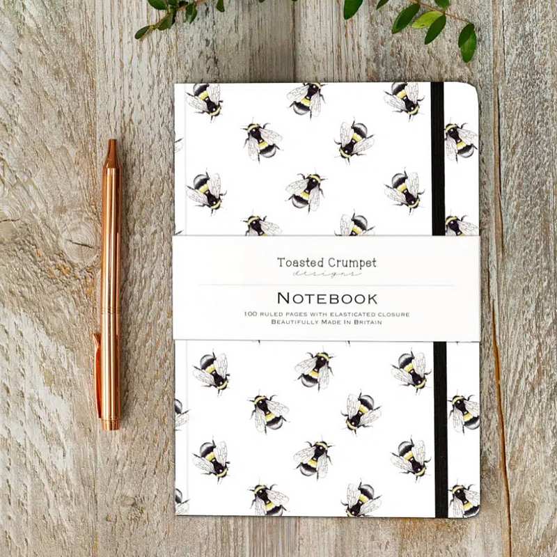 Toasted Crumpet Designs Bees Pure A5 Lined Notebook NO04 lifestyle