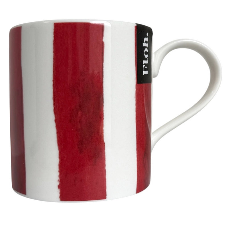 Toasted Crumpet Designs Crimson Striped Mug front