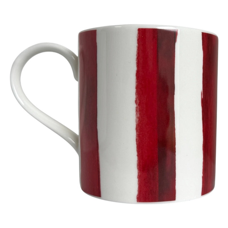 Toasted Crumpet Designs Crimson Striped Mug rear