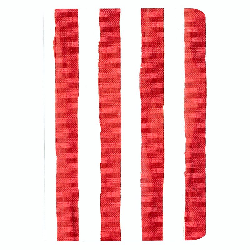 Toasted Crumpet Designs Crimson Stripes A6 Lined Pocket Notebook front