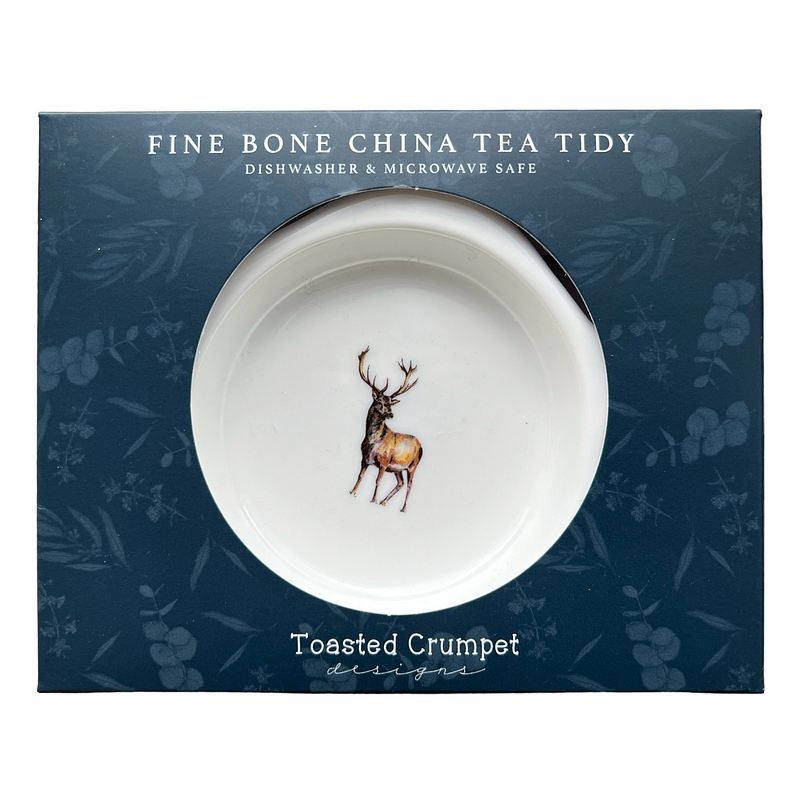 Toasted Crumpet Designs Deer Stag Tea Caddy Boxed FTB03 in box