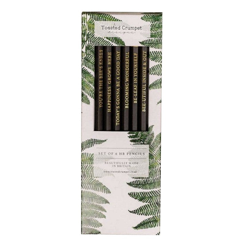 Toasted Crumpet Designs HB Pencils Set of 6 Fern PS23 front