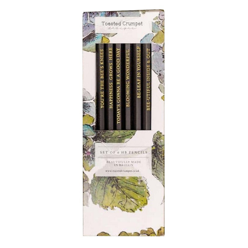 Toasted Crumpet Designs HB Pencils Set of 6 Hydrangea PS25 front