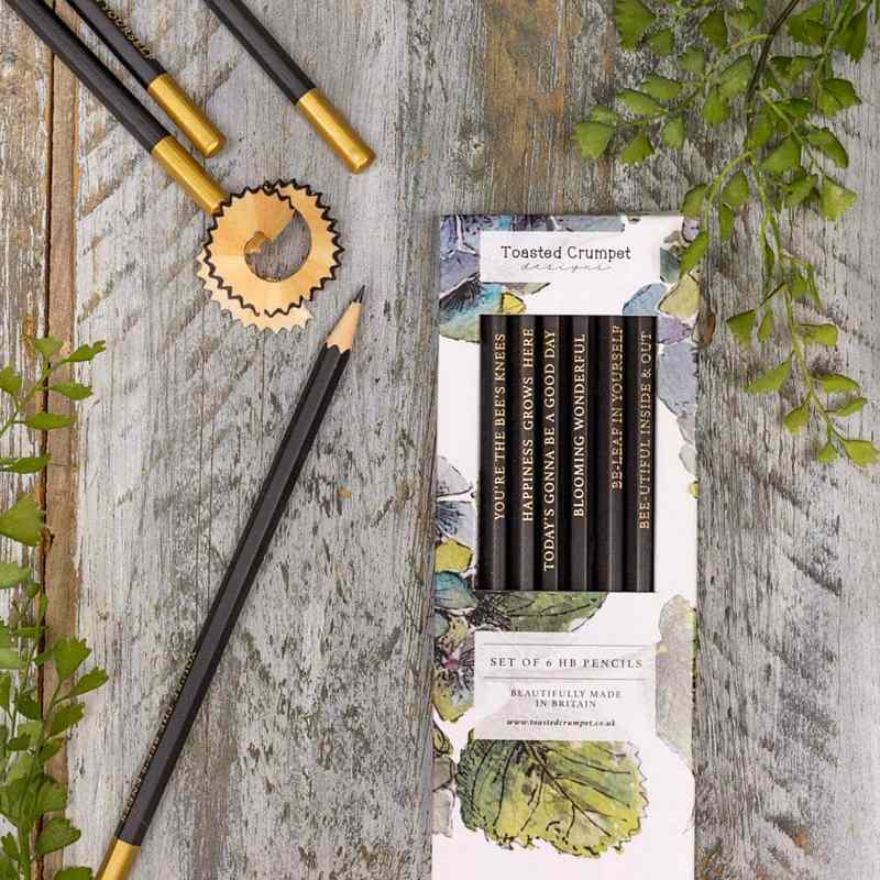 Toasted Crumpet Designs HB Pencils Set of 6 Hydrangea PS25 lifestyle