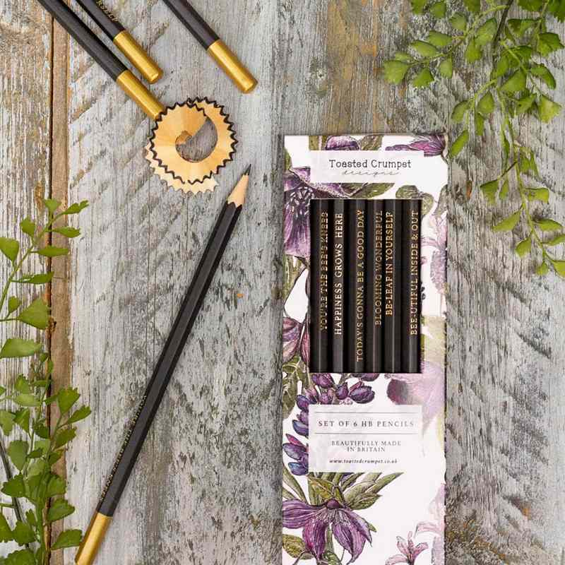 Toasted Crumpet Designs HB Pencils Set of 6 Mulberry PS52 lifestyle