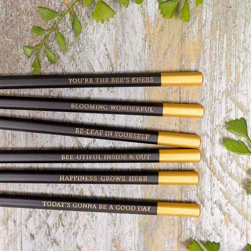Toasted Crumpet Designs HB Pencils Set of 6 Mulberry PS52 sayings