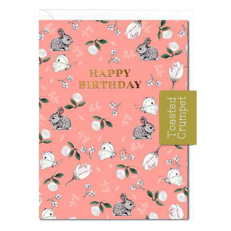 Toasted Crumpet Designs Happy Birthday Bunnies & Butterflies MM107 front