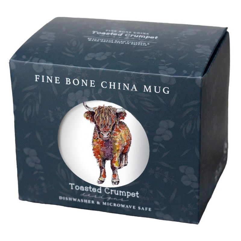 Toasted Crumpet Designs Highland Cow Mug Gift Boxed FM09 in box