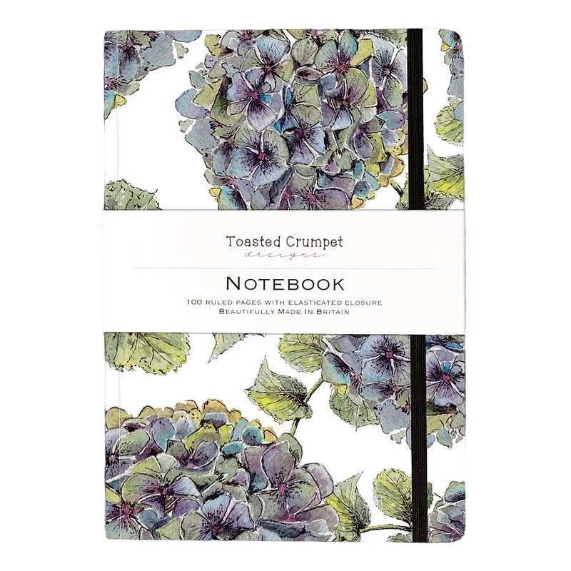 Toasted Crumpet Designs Hydrangea Pure A5 Lined Notebook NO25 front