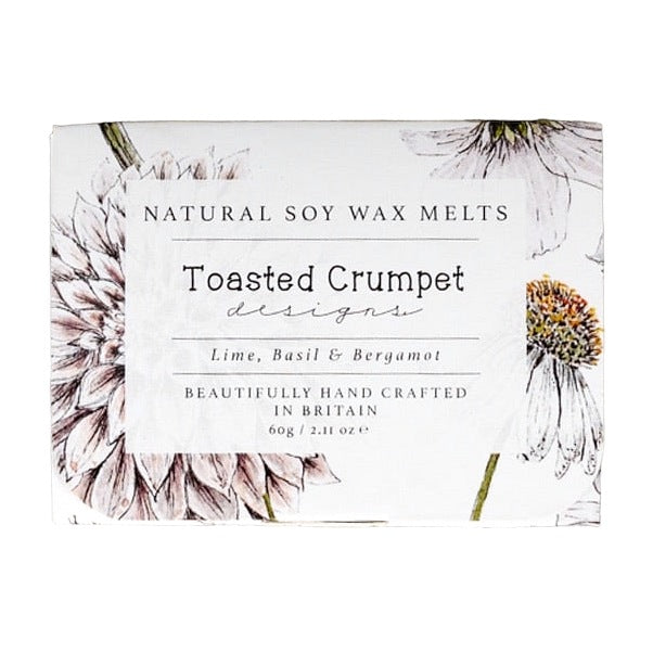 Toasted Crumpet Designs Lime Basil & Bergamot Soy Wax Melt WM61 front