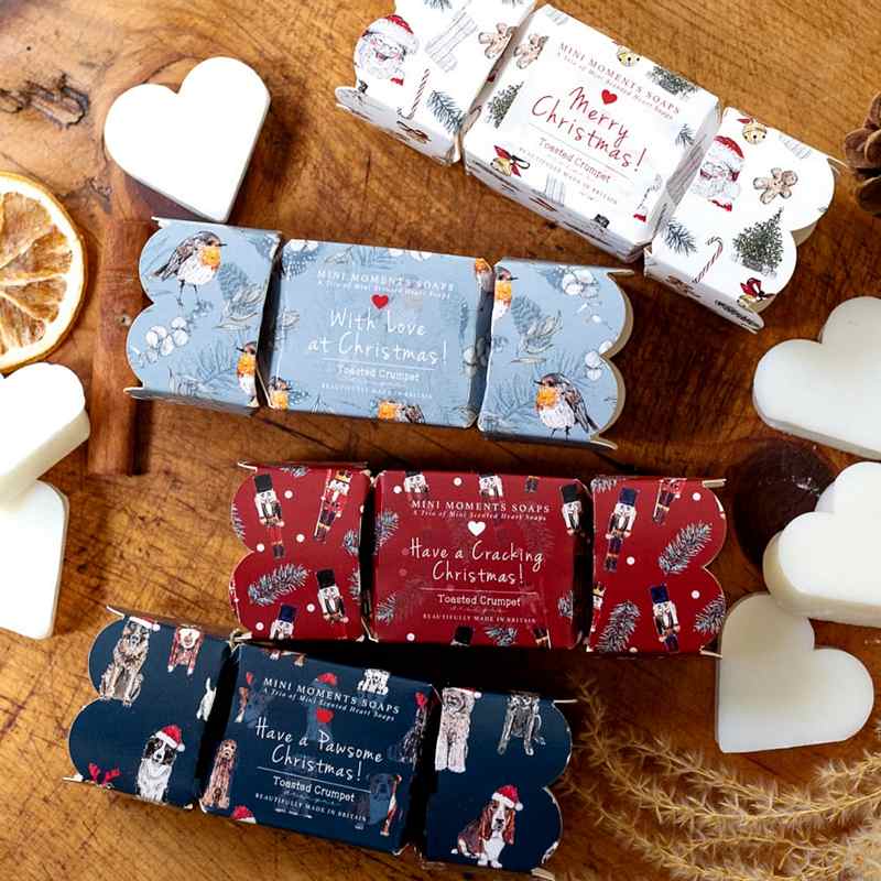 Toasted Crumpet Designs Mini Moments Boxed Trio of Heart Soaps - assorted designs