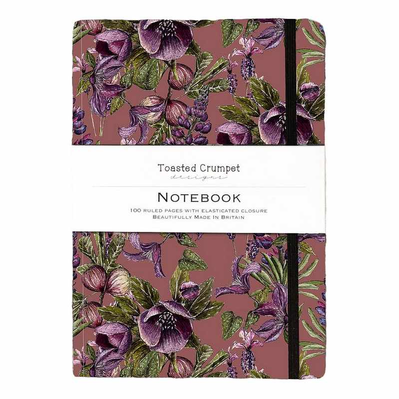 Toasted Crumpet Designs Mulberry Mauve A5 Notebook NO53 front