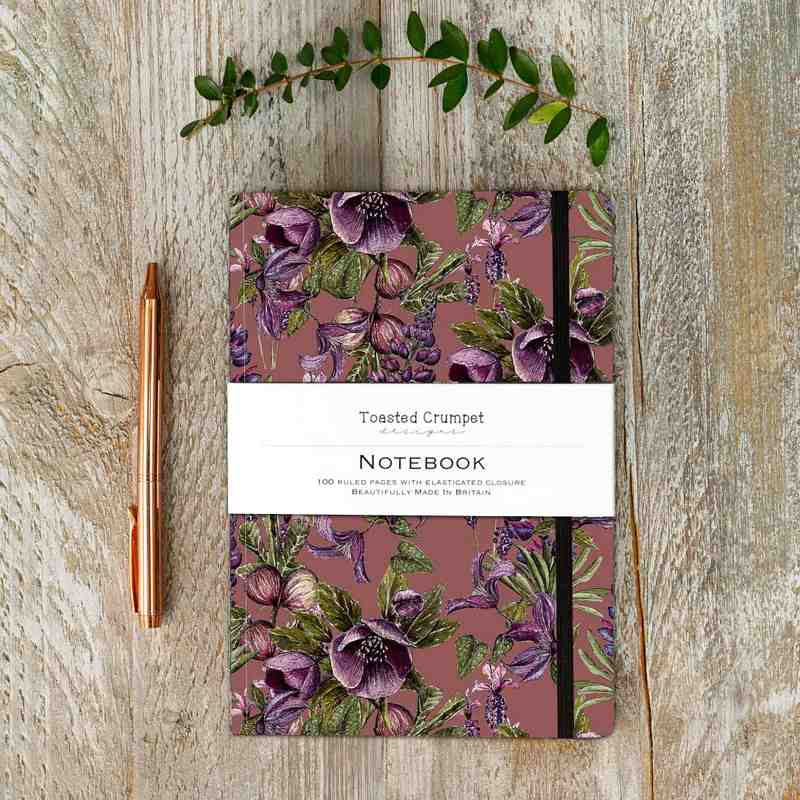 Toasted Crumpet Designs Mulberry Mauve A5 Notebook NO53 lifestyle