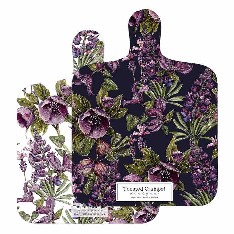 Toasted Crumpet Designs Mulberry Mini Chopping Board CHM52 front and back