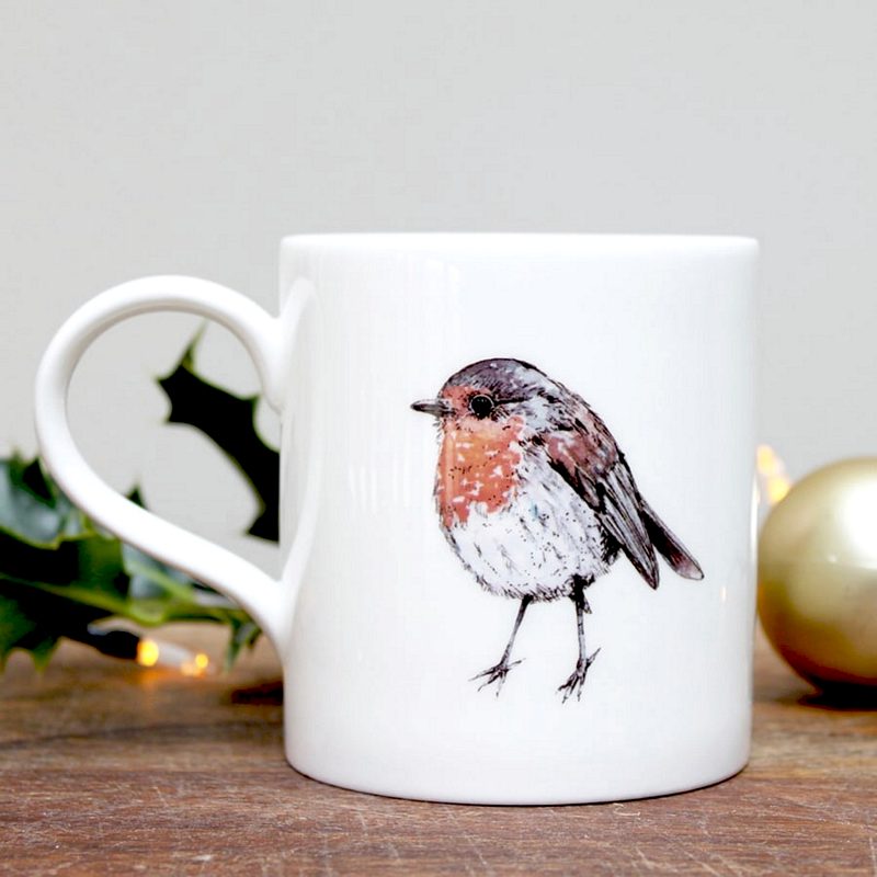 Toasted Crumpet Designs Robin Mug Gift Boxed FM07 lifestyle