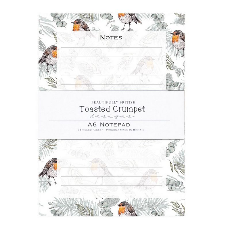 Toasted Crumpet Designs Robin & Eucalyptus A6 Jotter Notepad NPAD47