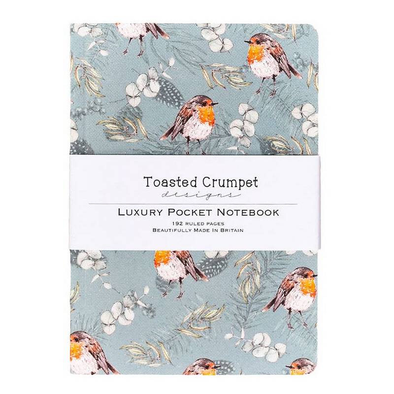 Toasted Crumpet Designs Robin & Eucalyptus A6 Lined Pocket Notebook NP47