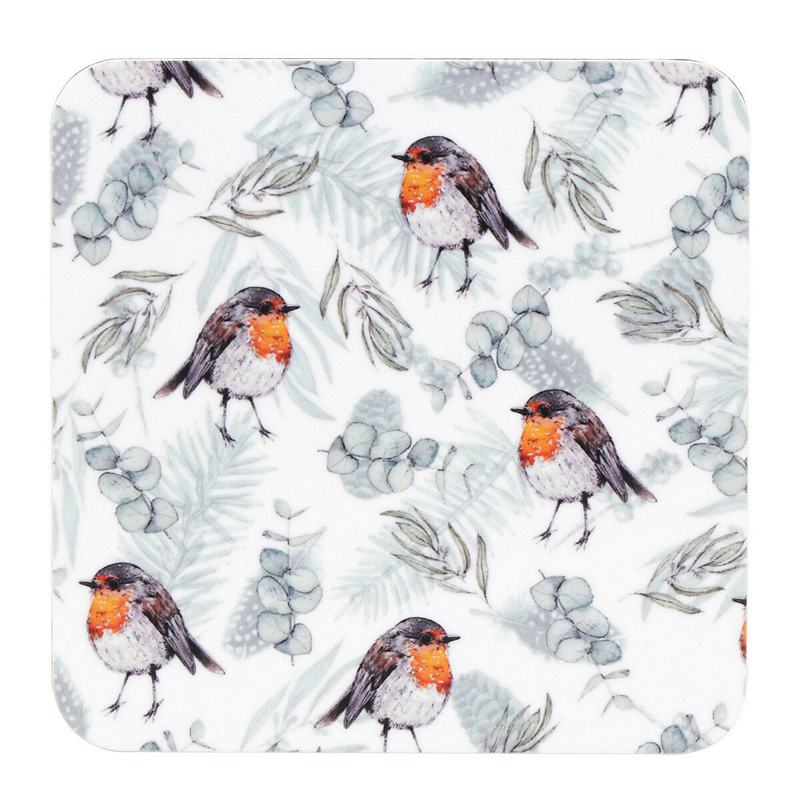 Toasted Crumpet Robin and Eucalyptus Pure Coaster front