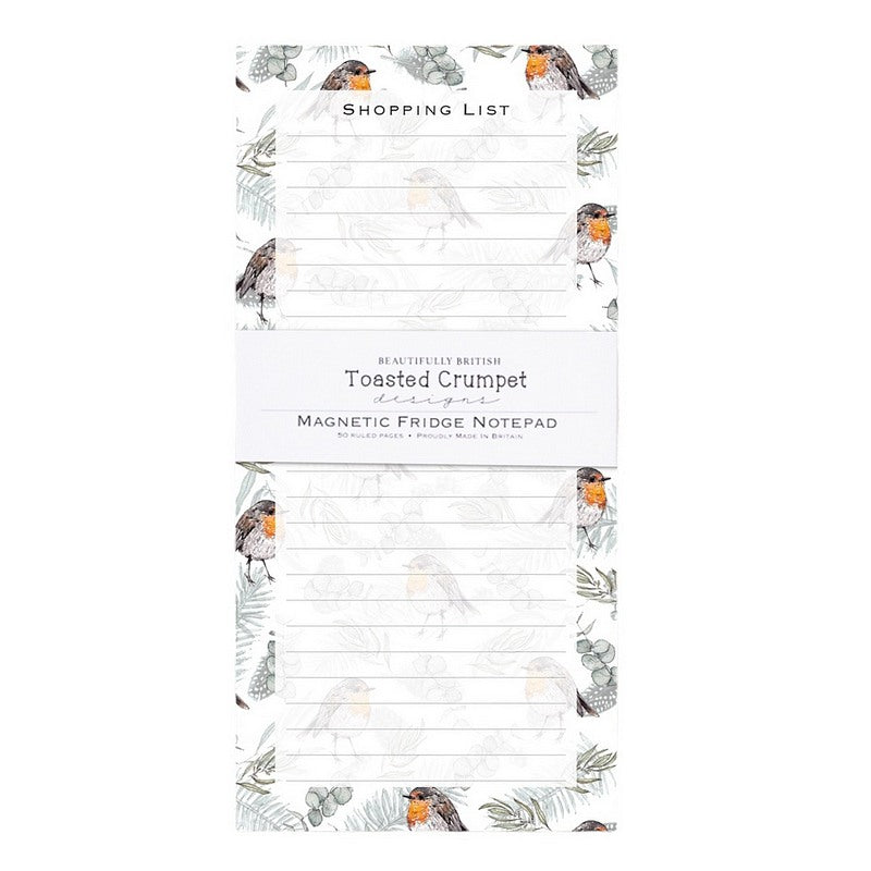 Toasted Crumpet Designs Robin & Eucalyptus Shopping List Pad SPAD47 front