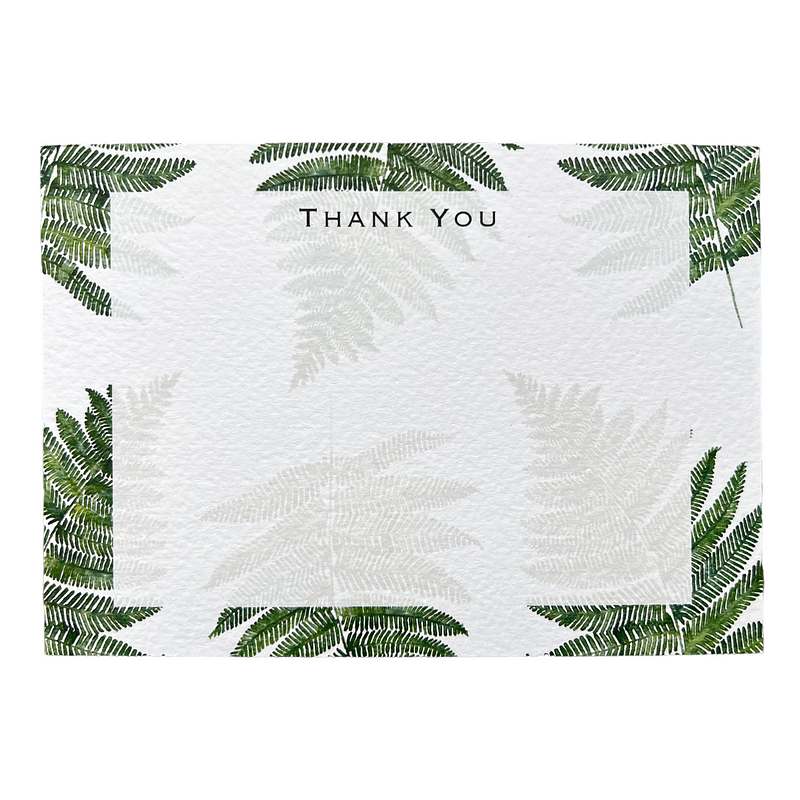 Toasted Crumpet Designs Thank You Cards Set of 6 Woodland Fern TY23 front