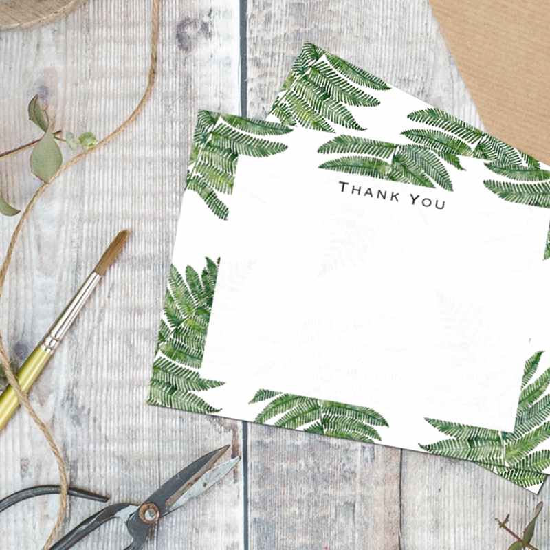 Toasted Crumpet Designs Thank You Cards Set of 6 Woodland Fern TY23 pack front