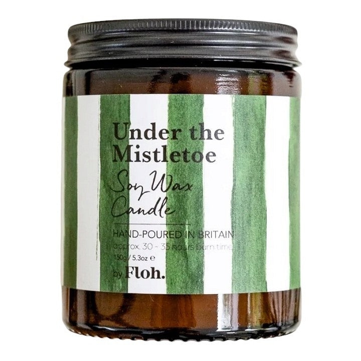 Toasted Crumpet Designs Under The Mistletoe Apothecary Candle in Glass Jar front