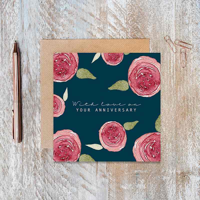 Toasted Crumpet Designs With Love on Your Anniversary card DS06 lifestyle