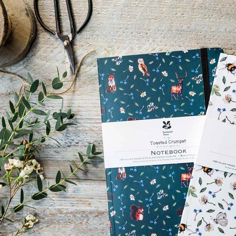 Toasted Crumpet Designs Woodland Creatures Noir A5 Lined Notebook NO36NT lifestyle