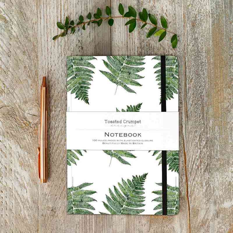 Toasted Crumpet Designs Woodland Fern Pure A5 Lined Notebook NO23 lifestyle