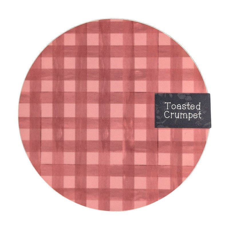 Toasted Crumpet Heather Blush Check Round Coaster RC45 front