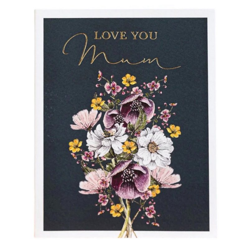 Toasted Crumpet Love You Mum Floral Bouquet Card RP16 front
