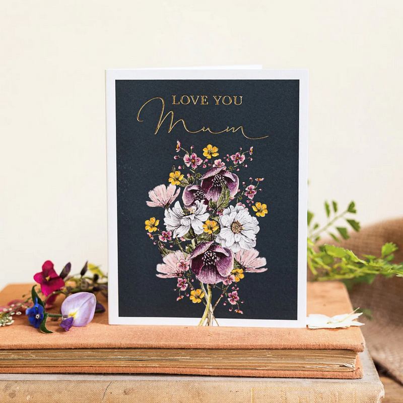 Toasted Crumpet Love You Mum Floral Bouquet Card RP16 lifestyle